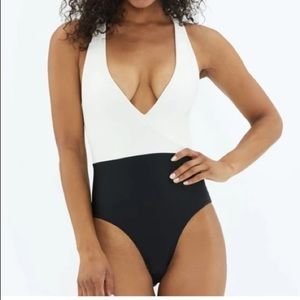 White and Black Halter One Piece - Summersalt